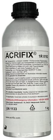 ACRIFIX® 1R 0192 Adhesivo de cristal acrílico PMMA 1-K de reacción, transparente, incoloro 1R0192, adhesivo plástico policarbonato