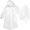 Cosowe Einweg Regenjacke Regencape Regenponcho Regenmantel mit Kapuze, 5 Stück Transparent Wasserdicht Regenbekleidung für Erwachsene und Kinder