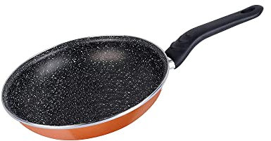 MAGEFESA Copper - Pfanne 18 cm aus emailliertem Stahl außen kupferfarben. Zweischichtige verstärkte Antihaftbeschichtung in Steinoptik, geeignet für alle Herdarten, insbesondere Induktion, 50%