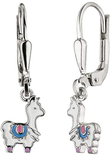 Jobo Kinder-Ohrhänger Lama weiß aus 925 Sterling Silber