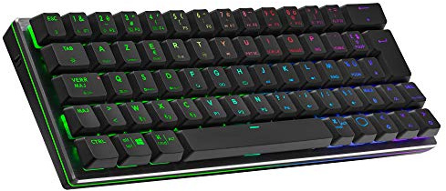 Cooler Master SK622 Clavier gaming sans fil - configuration compact 60%, switchs mécaniques low-profile, éclairage RGB, connectivité Bluetooth ou câble, compatible Apple/PC/Smartphone - AZERTY, Noir
