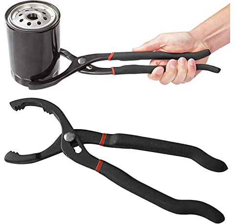 Ölfilterzange Ölfilterzange Ölfilterschlüssel Ölfilterschlüssel Schraubenschlüssel Glasöffner Ölfilterzange Verstellbar mit Rutschfesten Griff Passend für Ölfilter von Ø 55mm bis Ø 120mm Schwarz