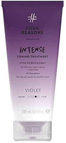 Four Reasons Trattamento di tonificazione intensiva Violet per risultati vibranti - Tonalità viola intensa 200 ML - Colore semi-permanente Direct Dye per capelli schiariti e colorati