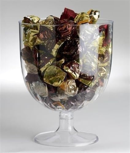 Portaconfetti Riutilizzabile Coppa Trasparente Gambo Corto in plastica Diametro 16 cm Altezza 20 cm