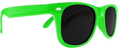 Mustavo Kids Childrens Sunglasses Gloss Finish 100% UV400 Protection Fashion Glasses Fun Vibrant Colours For Ages 3-9 Years Old Boys Girls (Green)