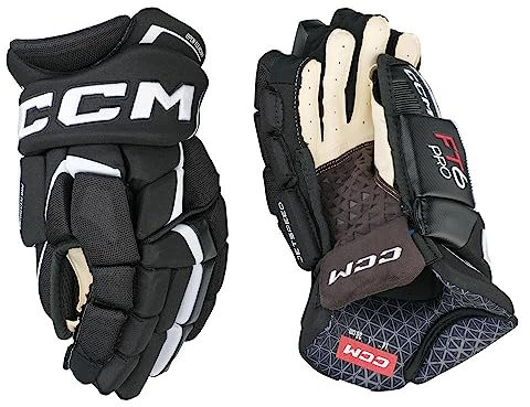 CCM Jetspeed FT6 PRO Senior Ice Hockey Gloves (Black/White, Size: 13)
