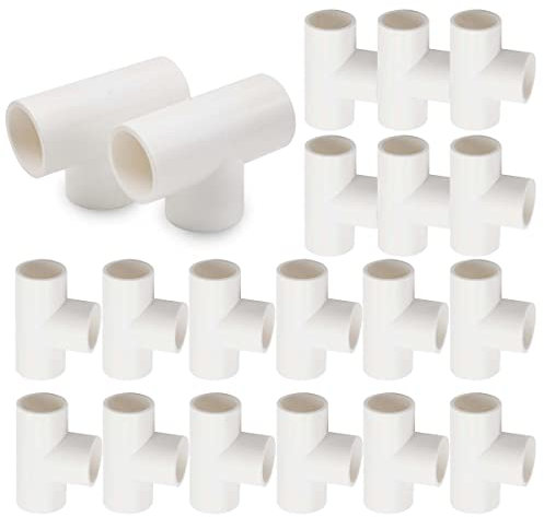 Bwintech 20 Piezas 20MM (1/2) 3 vías Conector PVC-U Fitting Codo Acoplamiento Conector Conexión Tubería Agua Jardín