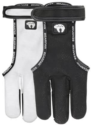BEARPAW PRODUCTS Guanti da tiro Dynamic – Protezione e comfort, scarico preciso e protezione per le dita per il tiro con l'arco e l'allenamento sicuro (nero/taglia L)