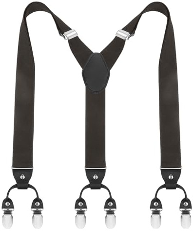 ACWOO Tirantes Para Hombre, Tirantes Ajustables con 6 Clips Fuertes Para Caballero, Tirantes Elásticas en Y de 35 mm, Tirantes para Pantalones Para Hombre y Mujer
