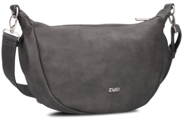 Zwei Damen Handtasche Mademoiselle.M M70 Moon-Bag 4 Liter Trend-Tasche in Halbmond-Form vielseitig als Bauchtasche Crossbody-Bag Abendtasche Umhängetasche zu tragen (nubuk-stone)