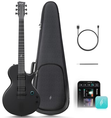 Enya Electric Guitar Nova Go Sonic Smart Electric Carbon Fiber Guitarra with 10W Wireless Speaker, Onboard Presets, All-in-One Portable Rig for Street Performers & Home Studios, 2-Year Warranty