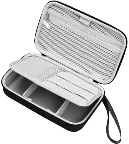 Teskyer Kabeltasche Organizer, wasserdichte, Starre Schale, Besserer Schutz, Großes Fassungsvermögen, Tragbar, Travel Essentials, Urlaub Must Haves, Schwarz