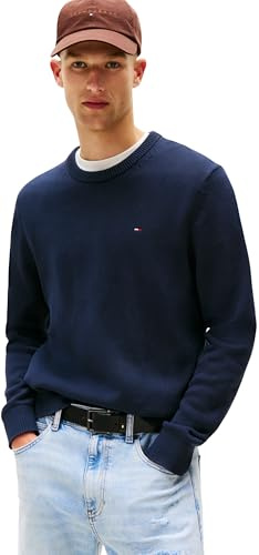 Tommy Jeans TJM Slim ESS Sweater Ext Dm0Dm21787 Suéter pulóver, Blue (Dark Night Navy), S para Hombre