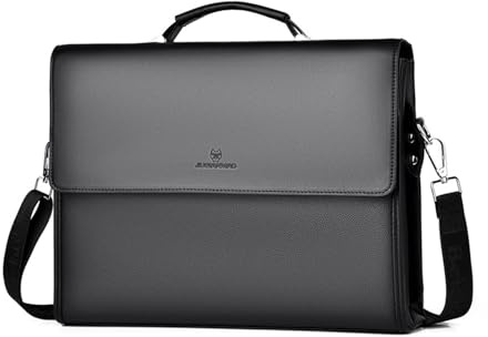 FANDARE Uomo Ventiquattrore 24 Ore Borsa a Tracolla PU Pelle Borse a spalla Business Borsa da giorno Sacchetto Borsetta per 12.9 pollice laptop Cartella Portadocumenti Crossbody Messenger Bag Nero