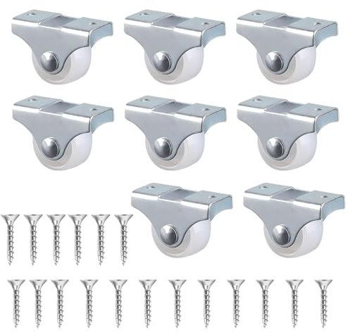 Set de 8 Ruedas Fijas para Muebles Pesados, 25mm (1 inch)