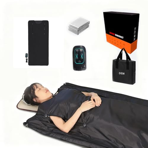 Sauna Portable pour Maison avec Couverture Vapeur, Couverture Électrique de Sudation, Sac de Vapeur Déshumidifiant, Détente Et Désintoxication Corps Entier, Pliable pour Intérieur, Style Zip Noir