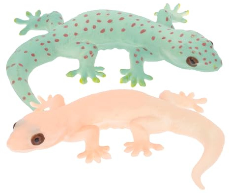 Abaodam 2 Pezzi Statuette di Lucertole in Pvc Realistiche, Figure di Lucertole Finte per Gioco Educativo e Decorazione Giardino, Giocattoli Cognitivo in Miniatura