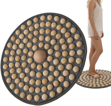 Fotmassagematta Anti-Slip Portabel Tryckpunkts Massageunderlag i Trä | Fotmassager för Att Motverka Trötthet för Vuxna Kvinnor Män Kontoret