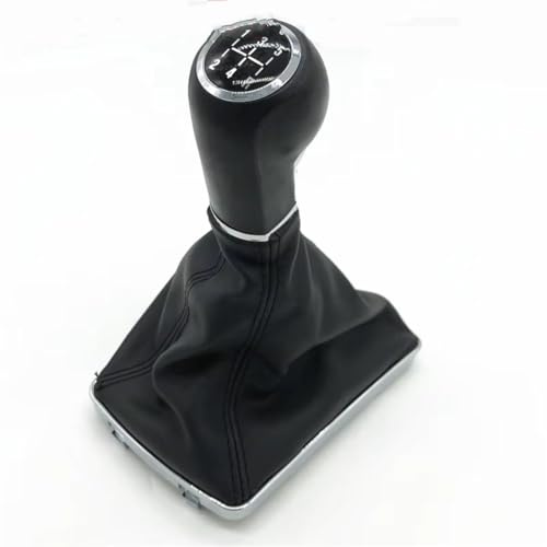 TPSOBRU Perilla Cambio Marchas Coche Para Opel Para ASTRA H Pomo Cambio Marchas Palanca Cambios Funda Fuelle Puños Freno Mano Estacionamiento Antideslizante Collar Caja(5 Speed Gear Shift R)