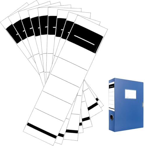 50PCS Spine Labels, 54 x 190 mm, Folder Spines, Folder Labels Spine Stickers Narrow Lever Arch Folders Stickers for Home School Office(White)