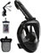 HELLOYEE Snorkel Mask 180° Panoramic View Breathe Free For Adults And Kids, Snorkeling Mask Full Face Anti-Fog Anti-Leak Design With Detachable Camera Mount (Foldable Black, L/XL)