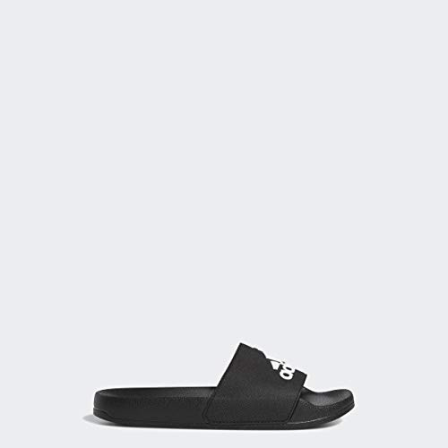 adidas Adilette Shower Slides Sandal, Black/White/Black, 4 US Unisex Big Kid