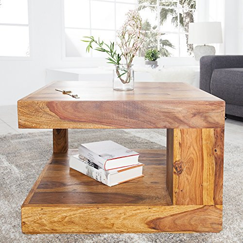 cagü Couchtisch Agra aus Sheesham massiv Holz 60cm x 60cm