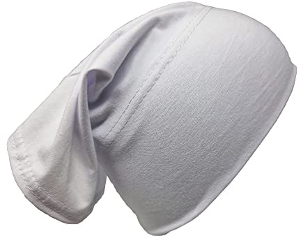 Bonnet 100% Cotton Tube Hijab Bandana Under Hijab Head Sleep Cap Under Scarf Bone Headscarf Turban Stretchy Beanie Cancer Hair Cover Protection Patients Care Hat Sweat Absorbent Ramadan Eid (White)