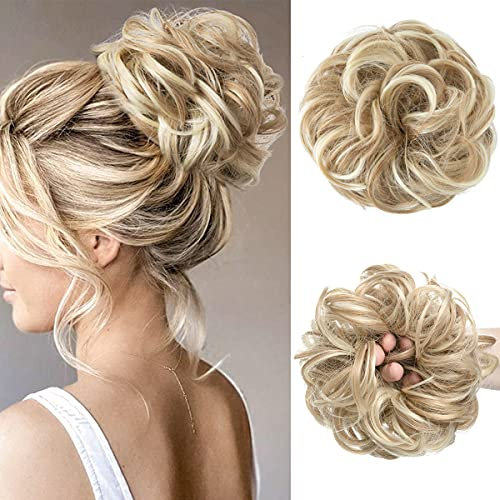 SARLA Messy Bun Hair Piece for Womens Synthetic Scrunchies Buns Extension Hairpieces Updo Pony Tail Dirty Blonde