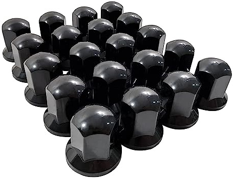 Sertplas 100 tapas de plástico para tuercas de ruedas de camiones, remolques, 32 mm, color negro