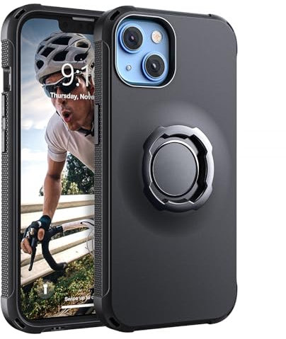 TUSITA Bicycle Motorcycle Adventure Case Designed for iPhone 13 14 Black
