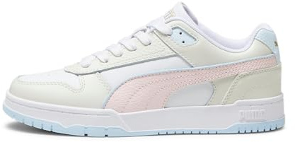 PUMA Unisex Rbd Game Low Low-Top Trainers, PUMA White-Frosty Pink-Vapor Gray-ICY Blue-PUMA Gold, 5 UK