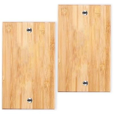 2PC Solid Wood Single Toggle Light Switch Plate 4.5 X 2.76 Bamboo Light Switch Cover Quality Raw Wooden Decorative Blank Light Switch Cover Plate