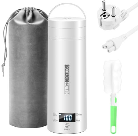 Vegena Hervidor De Agua De Viaje, Hervidor De Agua Eléctrico, Hervidor Agua Electrico Pequeño Hervidor De Viaje 4-Temperaturas Mini Taza De Agua Eléctrica De Acero Inoxidable Para Hacer Café Leche Té