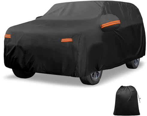 X AUTOHAUX Car Cover Outdoor Waterproof Sun Rain Snow Hail Protection with Left Side Zipper Aluminum Film for Hyundai Palisade