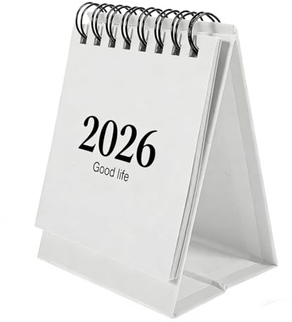 WUFKOP Calendario de Escritorio 2026, Planificador Semanal Compacto con Diseño Minimalista para Oficina, Hogar o como Regalo Práctico