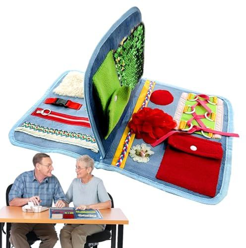 Couverture Sensorielle Pour Adultes – Tapis D'activité Contre La Perte De Mémoire, Couverture De Thérapie Tactile, Outil Apaisant Pour La Démence, Tapis De Confort Doux en Coton Et Polyester, Jouet De
