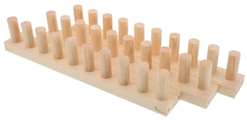 Holibanna Tabla para Tejer Mantas: 45,28 X 2,76 Pulgadas, Telar de Ganchillo Portátil, Marco de Madera para Tejer Mantas, Manualidades con Hilo a Mano, Color Caqui