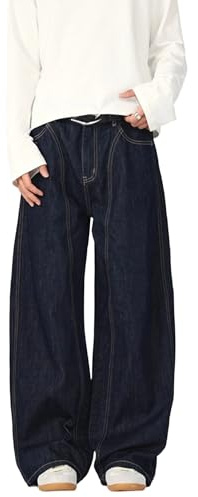 Herr Baggy Barrel Loose Fit Jeans Y2k Skater Lös passform Denim Byxor Hip-hop Breda ben Jeans Mode Fritidskläder