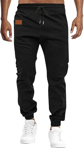 LVCBL Hommes Pantalon Chino Cargo Pantalon de Jogging Hommes Coton Casual Sweatpants Hommes Pantalons de Loisirs Taille élastique avec des Poches de Cordon de Serrage