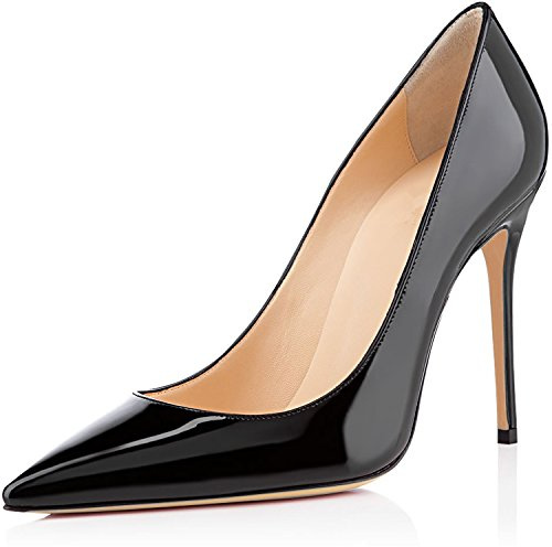 Elashe - Escarpins Femme - 10cm Sexy Talon Aiguille - Stiletto Soir Fête Chaussures Noir EU40