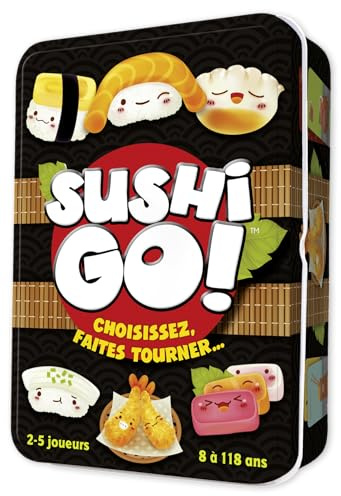 Asmodee - Sushi GO! - Jeu de Cartes Gourmand pour Enfants dès 8 Ans - Jeu de Société et d'Ambiance Roi des Sushis - Petit Format Jeu de Voyage - 2 à 5 Joueurs - 15 Min - Version Française
