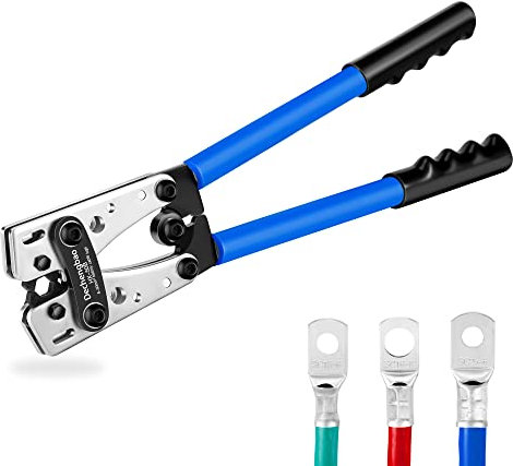 HX-50B Batteriekabelschuh Crimpzangen Handelektrikerzange zum Crimpen von Drahtkabeln von 6-50mm² (AWG 8-1/0) mit verstärkter und verdickter Metallplatte (HX50B Single Crimper)