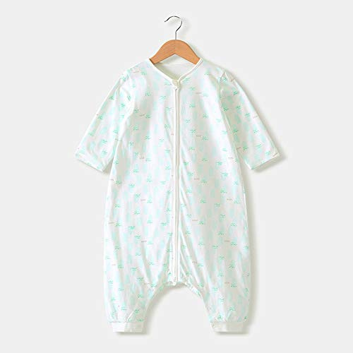 Saco De Dormir De Verano Para Bebés Saco De Dormir De Algodón De Sección Delgada De Verano Saco De Dormir De Bebé De Manga Larga Antipatadas (verde,110cm)