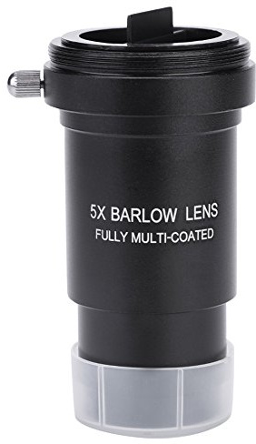 Dpofirs Lente multiriflesso da 1,25 5X Barlow Filetto M42 per telescopi da 31,7 mm Oculare Lente Anti-ruggine Barlow Lente Barlow in Metallo Completamente Multistrato Lente acromatica Barlow