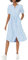 Amazon Essentials Women's Fit and Flare Half-Sleeve Waisted Midi A-Line Dress with Pockets, Blue White French Stripes, M