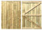 MADE TO MEASURE Wooden Double Driveway Gates Pair Bespoke Lighter Semi-Braced Framing with Interlocked Tongue & Groove Boards Flat Top Design <6ft (180cm) High x <8ft (244cm) Wide +600mm Hinge Pack