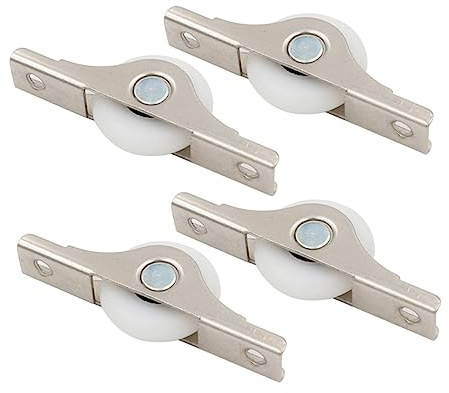 Ruote per Porte Scorrevoli in Metallo Argento, 4 Pezzi | Mobile e Sportello, Scorrimento Fluido, Ricambio per Installazioni in Negozio e Magazzino