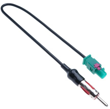 FM AM Radio Antenna Adapter Cable Fakra Male to DIN Male Plug Car Audio Aerial Adapter Antenna Lead 12-24V Auto Stereo Connector Antenna Adaptor Compatible with Ford BMW VW Volkswagen Auto