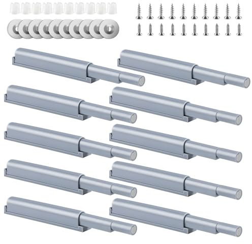 Taoduod 10 Stück Push to Open Türöffner Grau Druckschnapper Magnet-Schnapper Push-to-Open Türöffner Softclose Türdämpfer Schrank Türöffner Drucktüröffner Türdämpfer für Schrank Möbeltür Küchenschrank